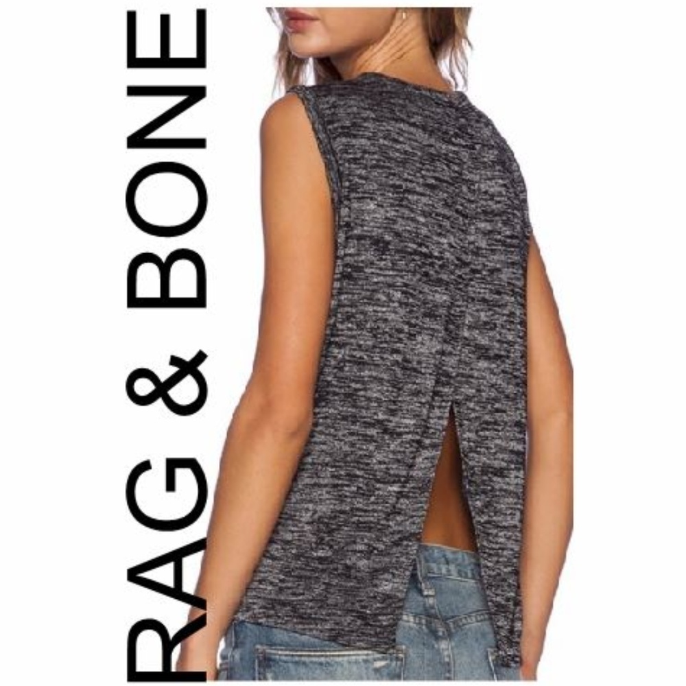 RAG & BONE JEAN NICOLE GRAY TRI BLEND TANK LARGE